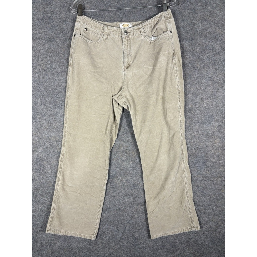 Talbots Corduroy Pants Womens 14P Beige Pockets Stretch